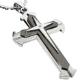 Unisex Men Stainless Steel Cross Pendant Necklace Chain
