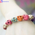 Exquisite  Color Gem Skull Tibet Buddhist Prayer Beads Bangles Mala Bracelet
