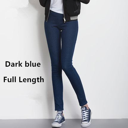2017 Autumn Plus Size Casual Women Jeans Pant Slim Stretch Cotton Denim Trousers for woman Blue 4xl 5xl 6xl