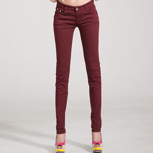 Jeans Female Denim Pants Candy Color Womens Jeans Donna Stretch Bottoms Feminino Skinny Pants For Women Trousers 2018 Tataria
