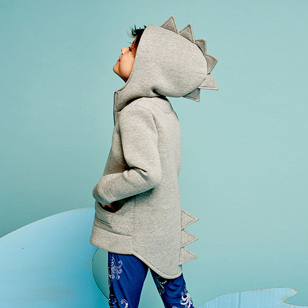 Children's Kid Baby Outerwear Jacket Dinosaur Style Hooded Headwear Coat Clothes