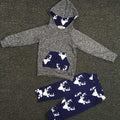 1Set Toddler Kids Baby Boy Girl Clothes Deer Hooded Tops Jacket +Pants Outfits