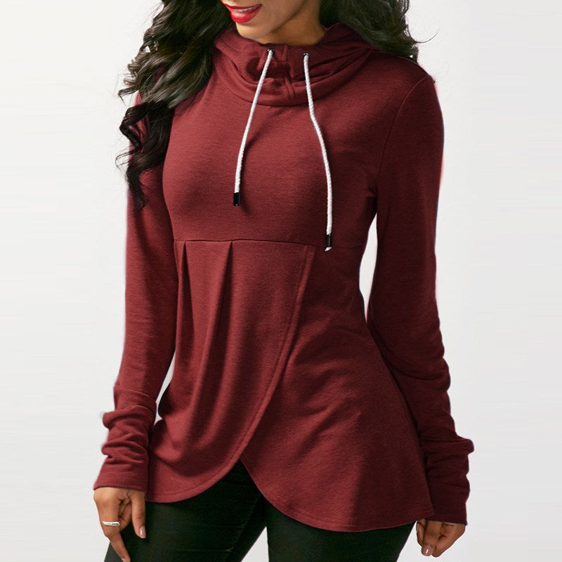 Hoodie Sweatshirt Women Sudaderas Mujer 2018 Spring Long Sleeve Asymmetrical Hem Casual Pullover Hooded Tunic Slim Top Plus Size