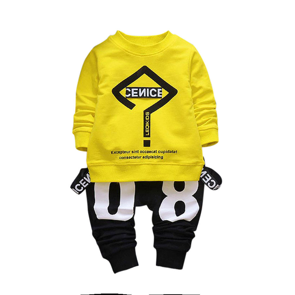 Toddler Baby Kid Boy Girl Outfits Letter Printing T-shirt Tops+Pants Clothes Set