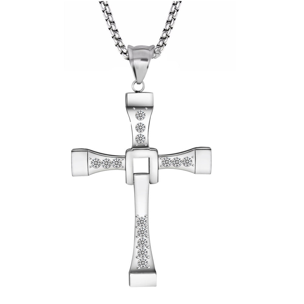 Fast and Furious Pendant Dominic Toretto Cross Men's Necklace Drop