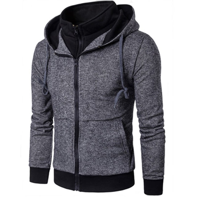 Men 2018 Casual Hoodies Autumn Fashion Hip Hop Warm Hoody Full Zip Up Neck Mens Hoodie Jacket Hooded Sweatshirt Man Sweat Homme