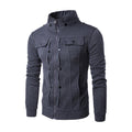 2018 Autumn Winter New Men's Zipper Stand Collar Cotton Sweatshirt Jacket Casual Slim Fit Tracksuit Cardigan Coat Korean Style