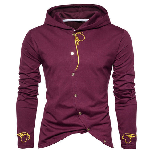 2018 Spring Autumn Hoodies Men Cotton Casual Sweatshirts Button Jacket Long Sleeve Sportswear Embroidery Stylish Brand Clothing