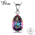 JewelryPalace 4ct Genuine Multicolor Rainbow Fire Mystic Topaz Pendant Pear Real Pure 925 sterling Silver Brand New For Women