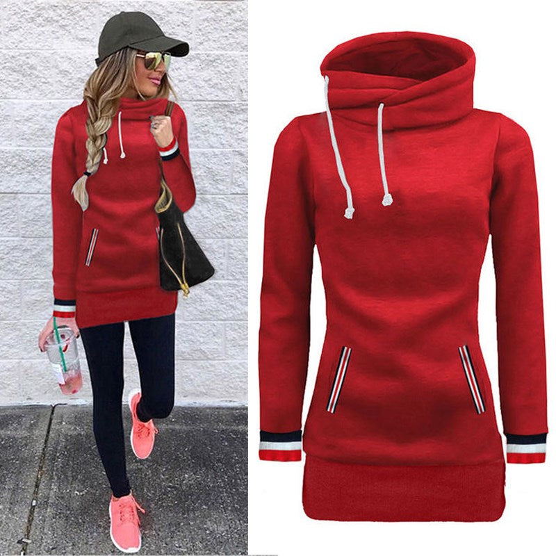Women Sweatshirt 2018 Autumn Winter Casual Pockets With Velvet Loose Soild Pullover Women Hoodies Coat Plus Size New Arrival
