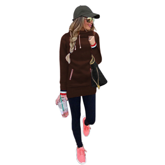 Women Sweatshirt 2018 Autumn Winter Casual Pockets With Velvet Loose Soild Pullover Women Hoodies Coat Plus Size New Arrival