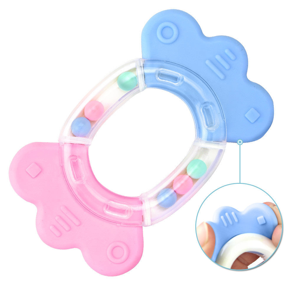 Safety Baby Toddler Teether Hand Shake Bell Ring Funny Educational Toy