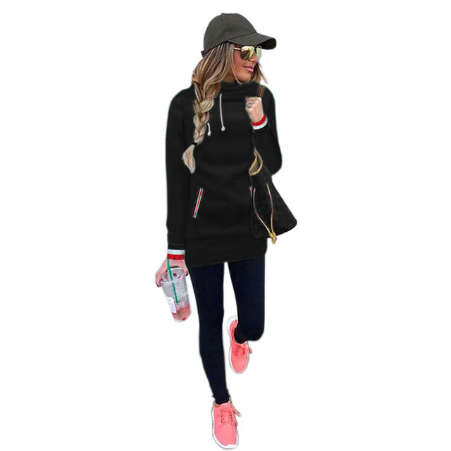2018 New Autumn Winter Women Long Sleeve Sweatshirt Pockets Velvet Hoodies Plus Size Casual Pullover Mujer Solid Tops Jumper