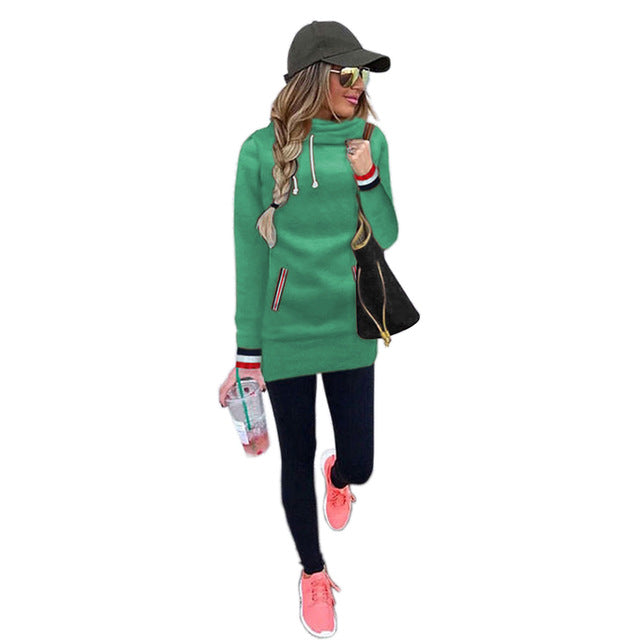 2018 New Autumn Winter Women Long Sleeve Sweatshirt Pockets Velvet Hoodies Plus Size Casual Pullover Mujer Solid Tops Jumper