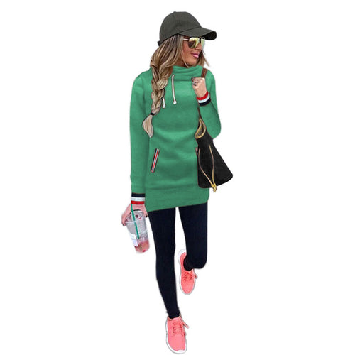 2018 New Autumn Winter Women Long Sleeve Sweatshirt Pockets Velvet Hoodies Plus Size Casual Pullover Mujer Solid Tops Jumper