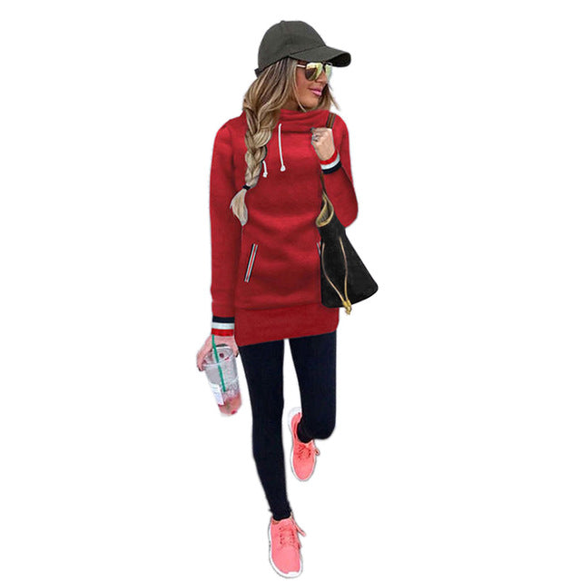2018 New Autumn Winter Women Long Sleeve Sweatshirt Pockets Velvet Hoodies Plus Size Casual Pullover Mujer Solid Tops Jumper