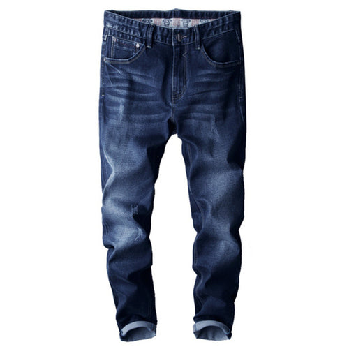 2018 Men's Jeans High Elasticity Slim Male Straight Jeans Solid Color 28-46 Plus Size Mens Casual Jeans Brand