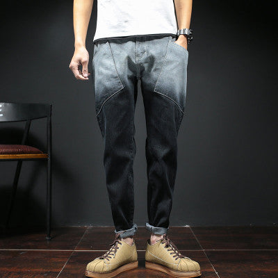 FAVOCENT The new personalized Pocket Jeans loose 2018 free delivery gradient pencil pants nine men's pants pocket jeans