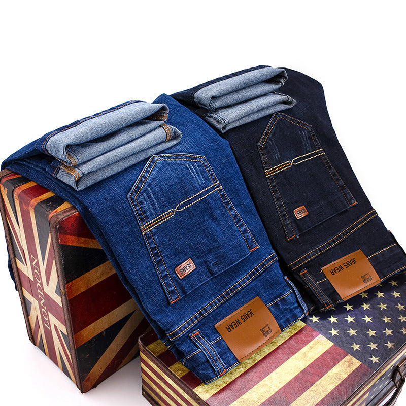 2018 New Spring men's Jeans Classic Jean Slim Pants Skinny Youth man Straight Trousers male Cloth Elastic Jeans Tide Fashion Hot