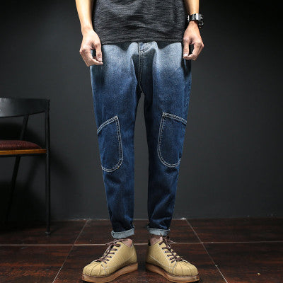New Arrival 2018 New Listing Zipper Fly Medium Weight Softener Full Length Wind Jeans Trend Personality Pants Free Shipping