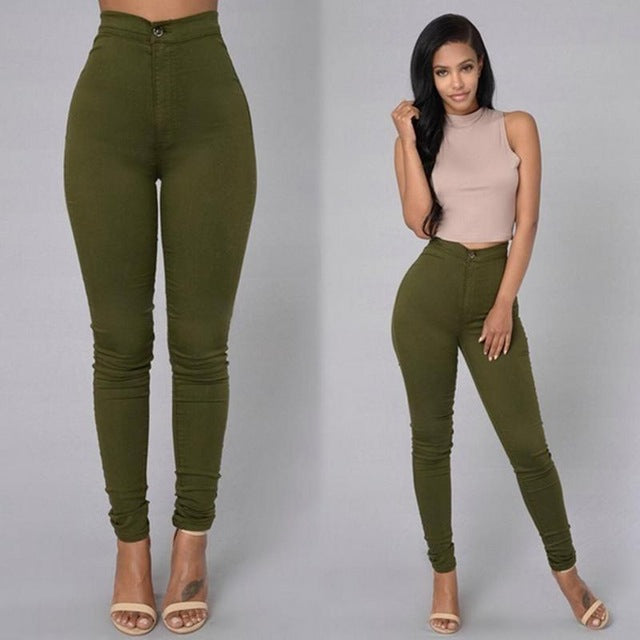 2018 Solid Wash Skinny Jeans Woman High Waist winter Denim Pants Plus Size Push Up Trousers Bodycon warm Pencil Pants Female 15