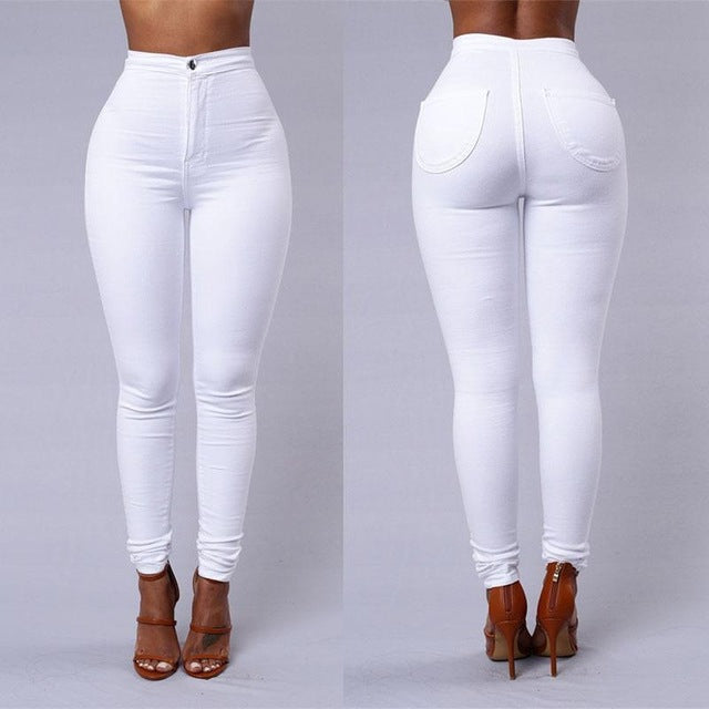 2018 Solid Wash Skinny Jeans Woman High Waist winter Denim Pants Plus Size Push Up Trousers Bodycon warm Pencil Pants Female 15