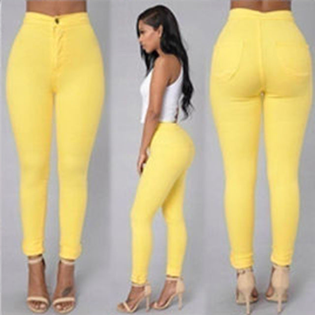 2018 Solid Wash Skinny Jeans Woman High Waist winter Denim Pants Plus Size Push Up Trousers Bodycon warm Pencil Pants Female 15