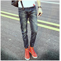 2018 Hot Sale Sale Zipper Fly Midweight Solid Men Jeans Slim Good Elasticity Casual Wear Man Pants Straight Long Trousers Denim