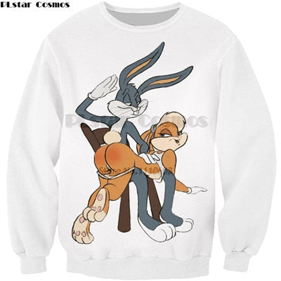 PLstar Cosmos men women harajuku hoody Bugs Bunny/Pokemon/Teddy Bear print 3d sweatshirt hoodies outdoors S-5XL Drop Shipping