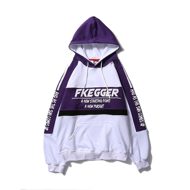 Aolamegs Hoodies Men Patchwork Printed Hooded High Street Pullover Sweatshirt Men Fashion Hip Hop Streetwear Hoodie Autumn